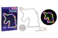 Unicorn rainbow night lamp with USB cable and stand