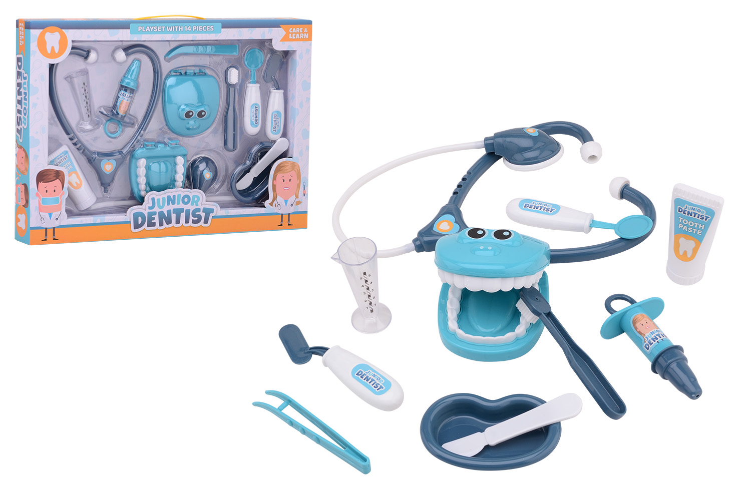 Dentist play set in box, 13 pieces