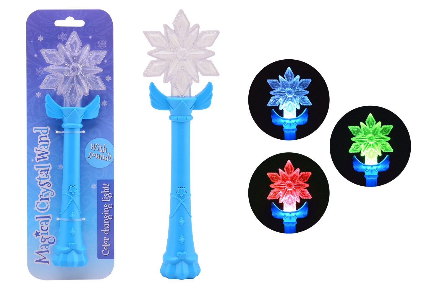 Magic ice wand with light and sound on card