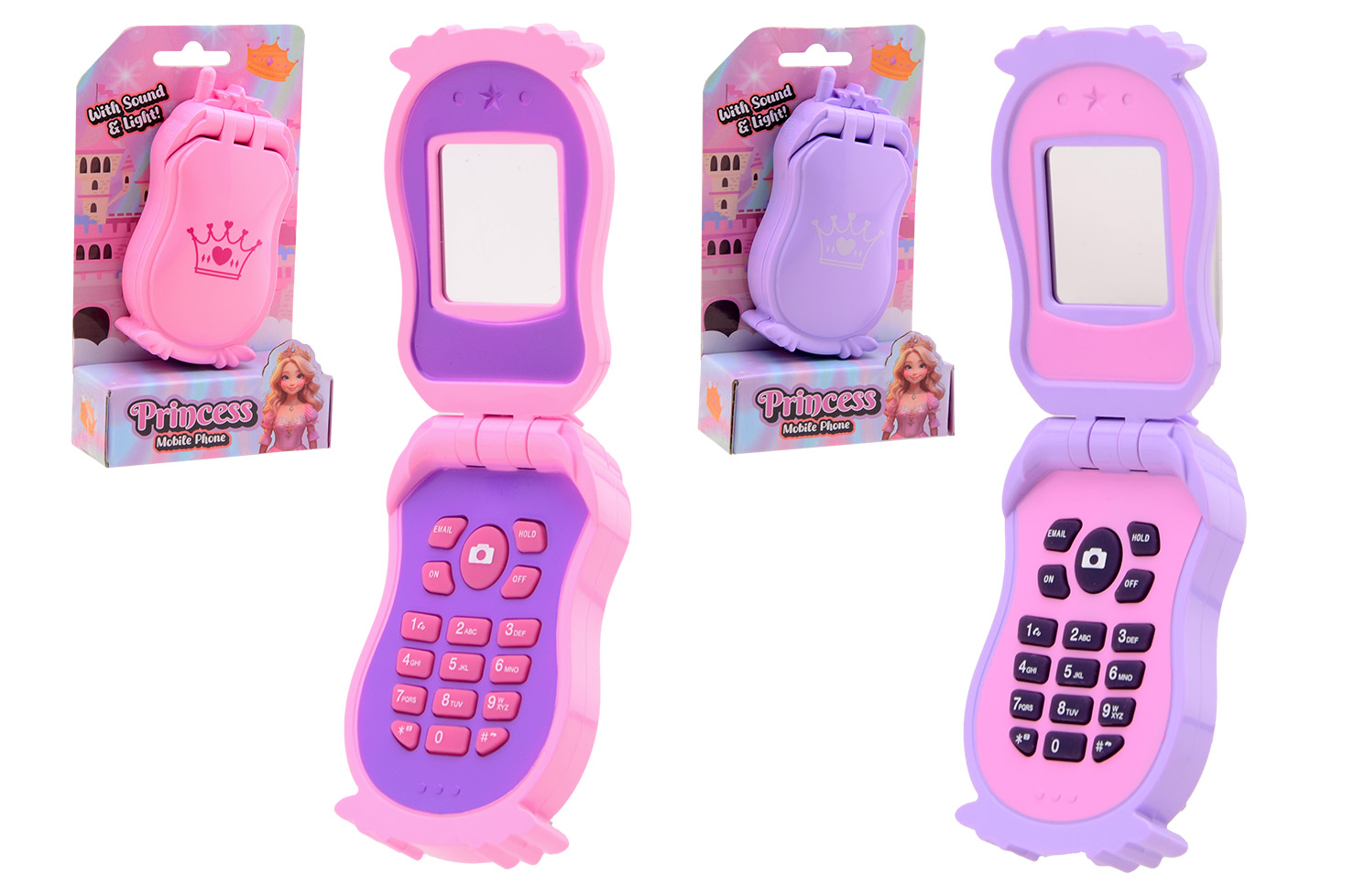 Girls phone on card, 2 assorted