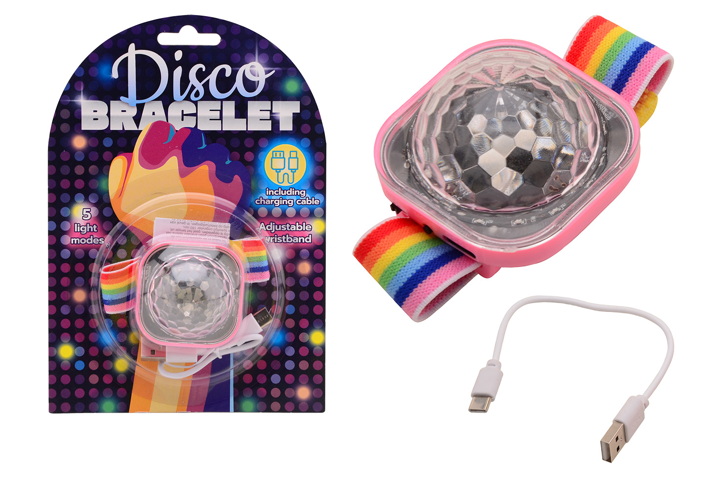 Rechargeable wrist disco bracelet