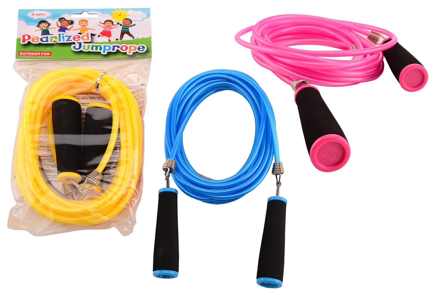 Outdoor Fun parelmoer springtouw ± 2,20 mtr.