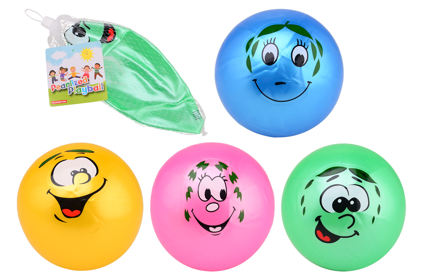 Outdoor Fun playball smiley 85 grams 4 assorted
