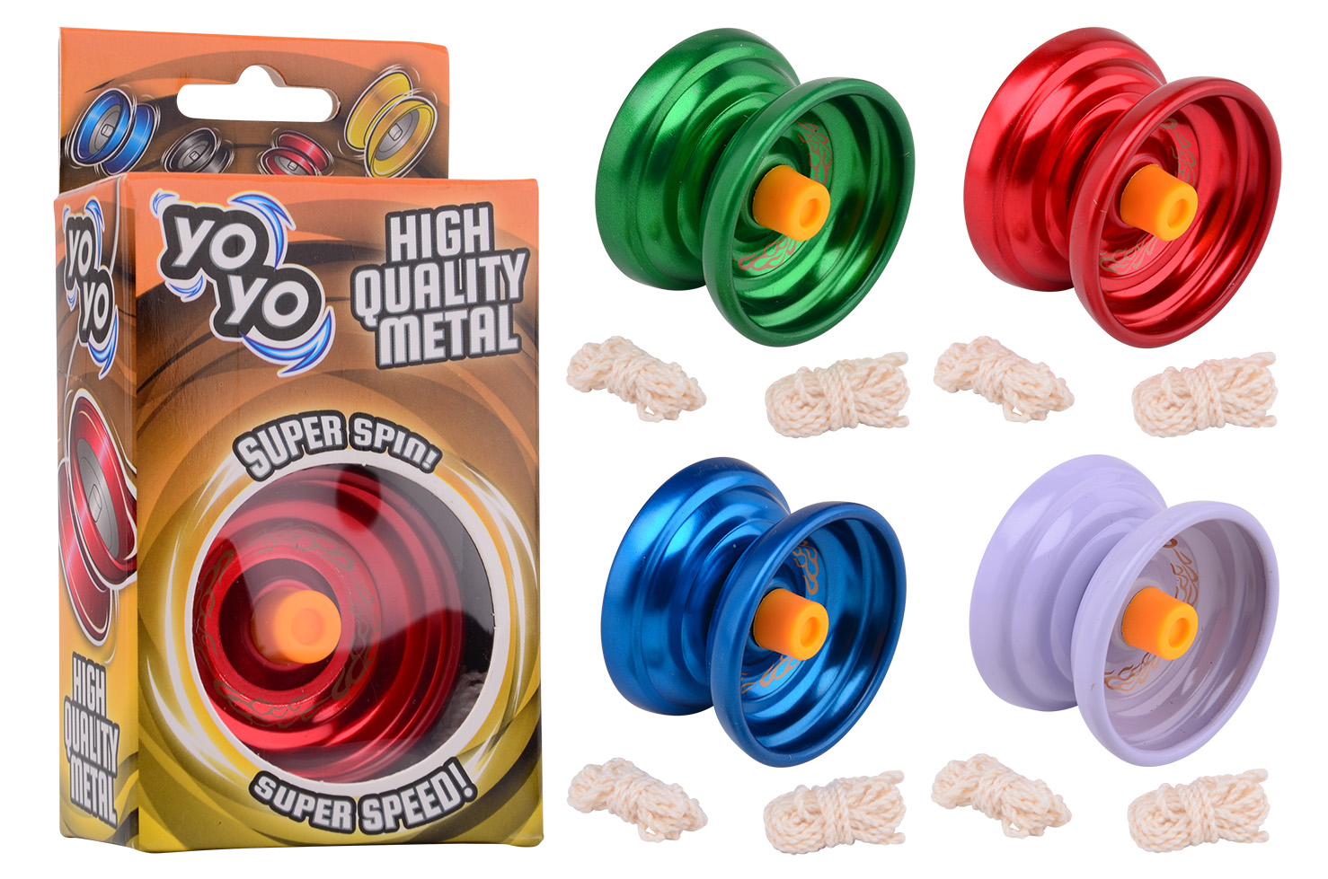 Freerunning Steel YoYo steel with extra string 4 assorted