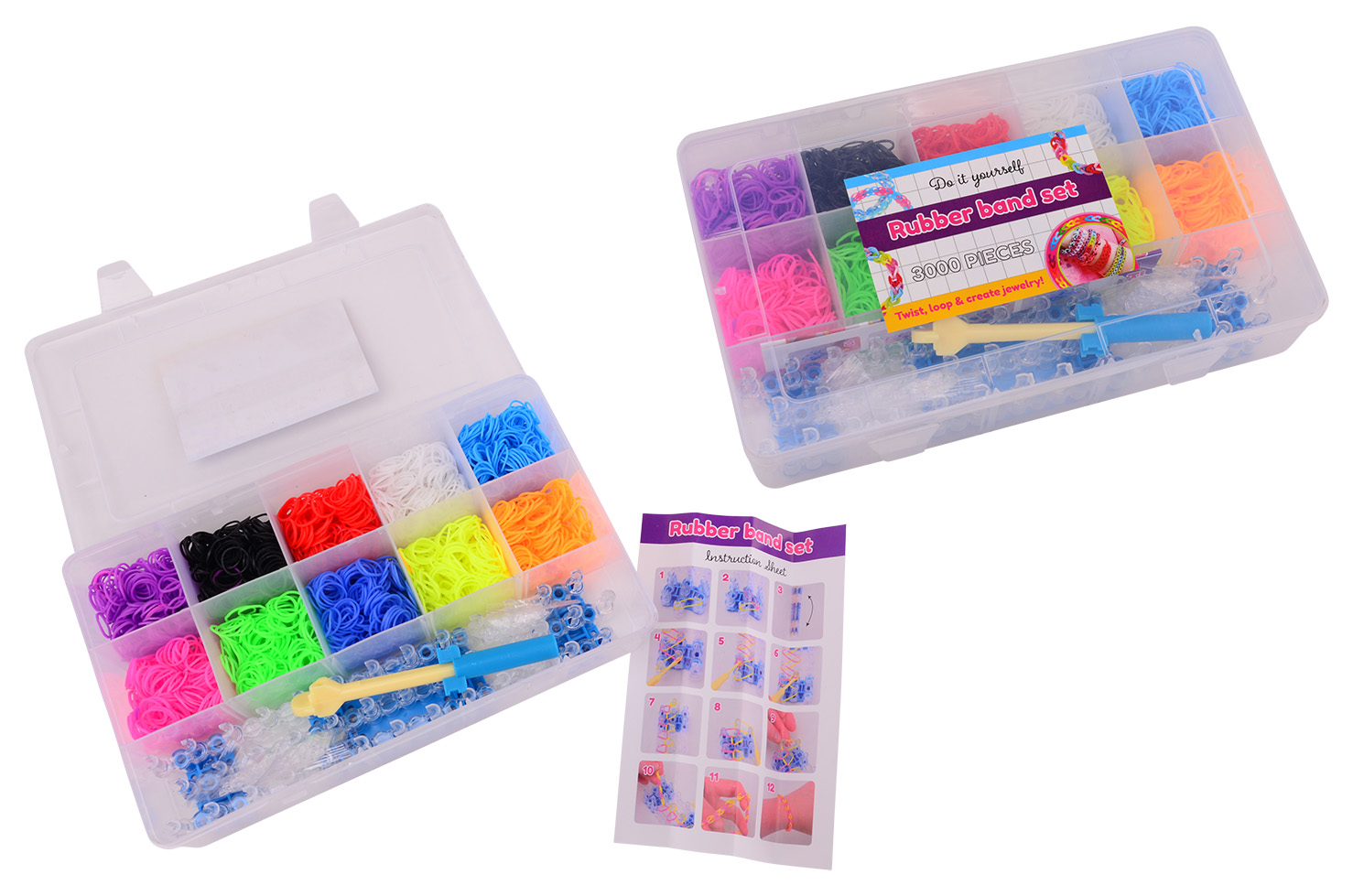 Make you own bracelet storebox (3.000 rings, rack, needle)