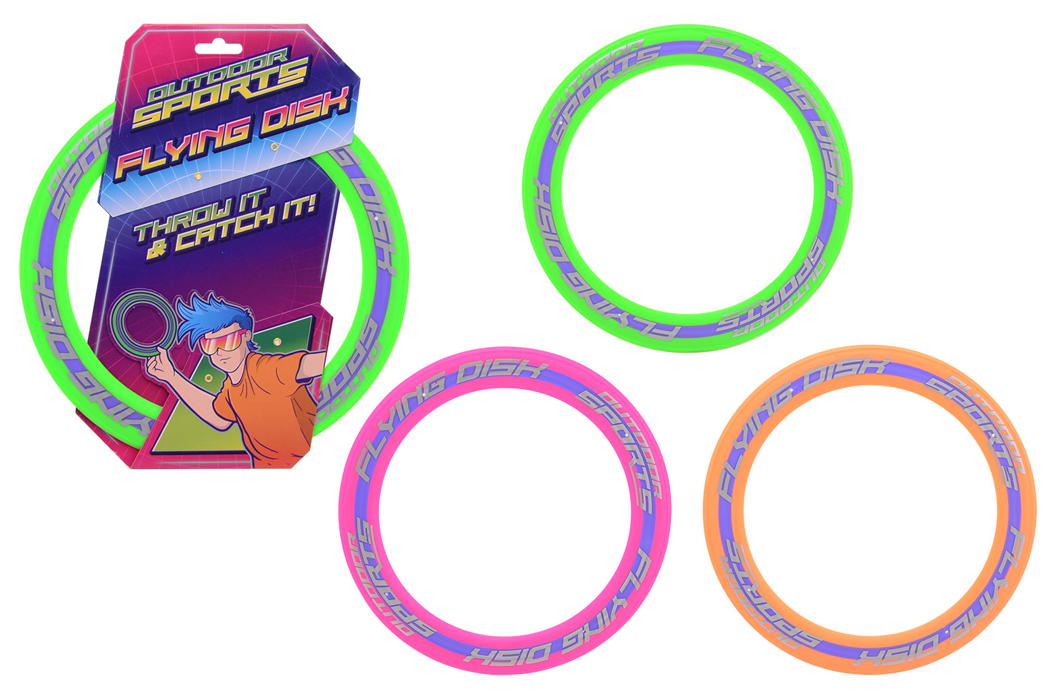 Outdoor Fun Frisbee auf Karte, 3-fach sortiert