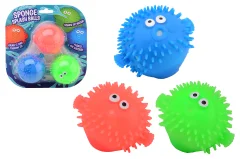 Fluffy sponge splash balls 3 pcs on card
