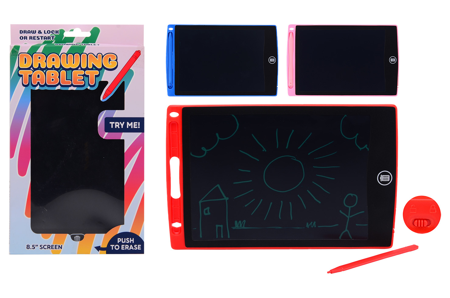 Drawing tablet, 3 assorted