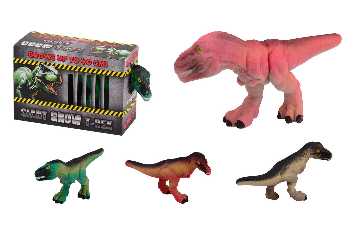 Giant growing T-rex in box, 3 color assorted