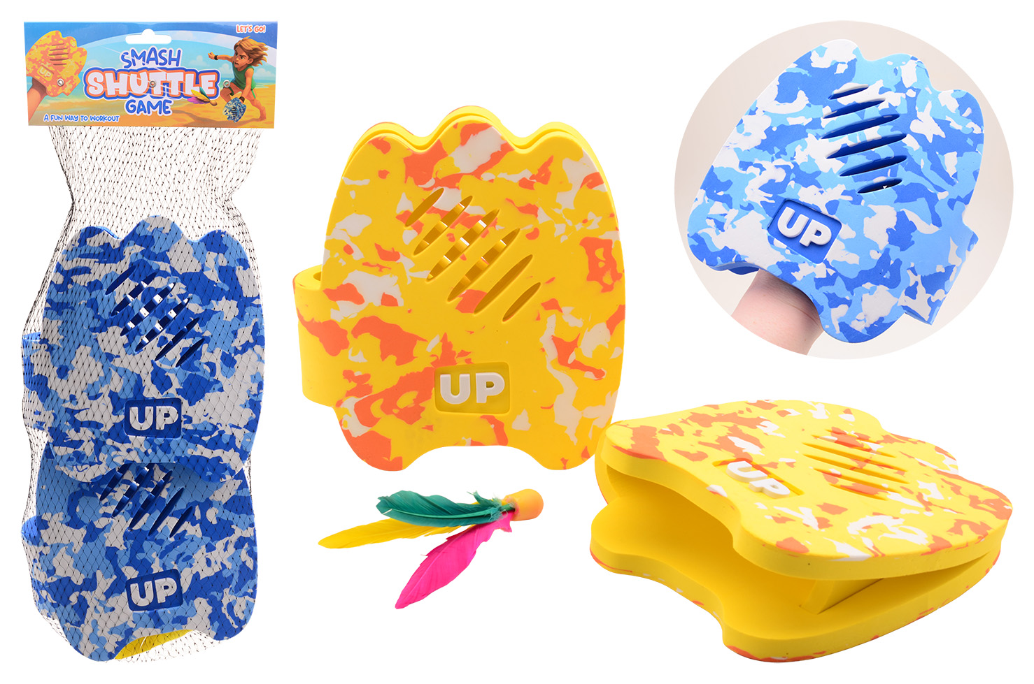 Outdoor Fun - Smash shuttle game, 2 assorted