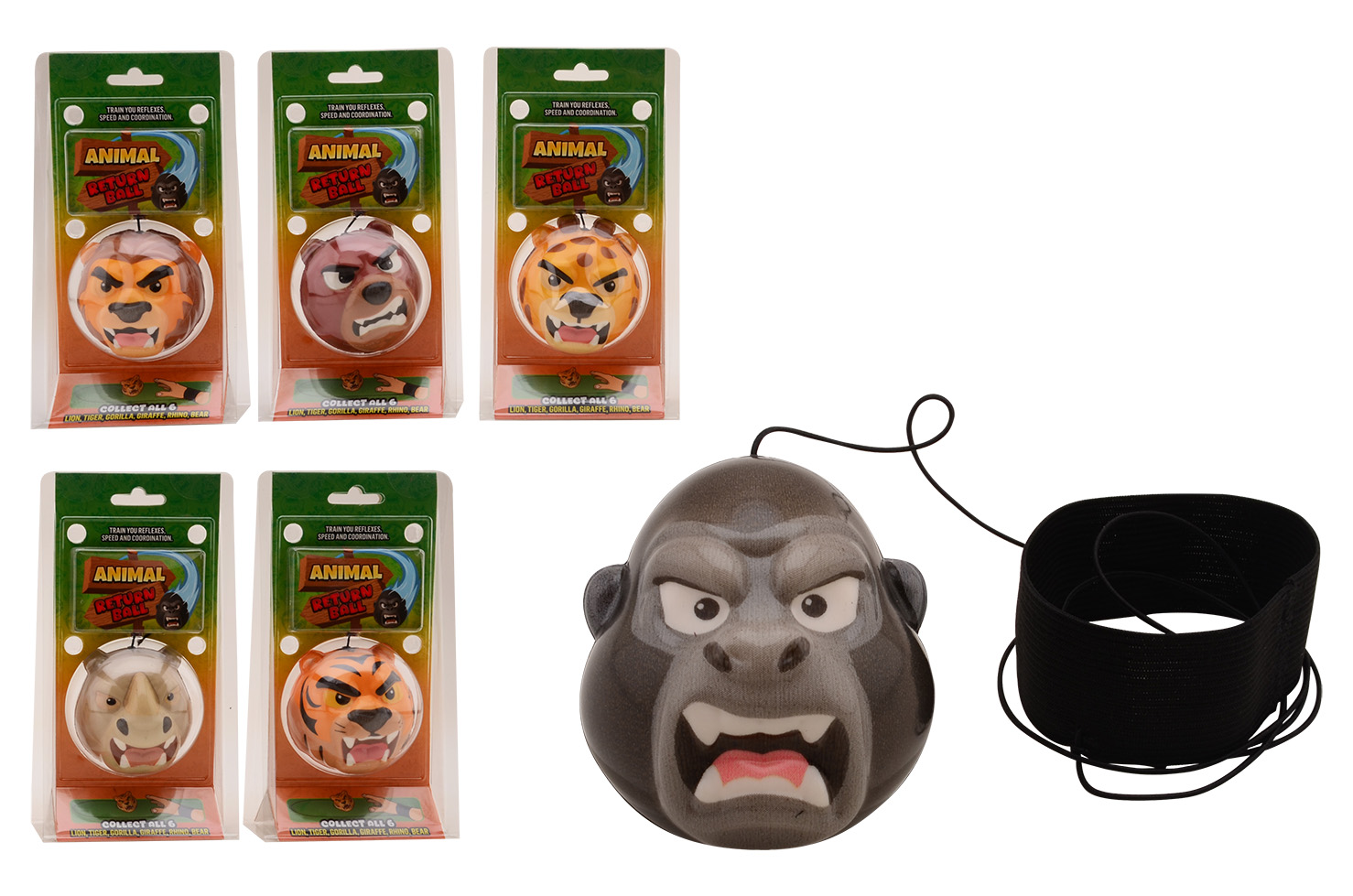 Wurf- und Fangspiel "Angry Animal", 4-fach sortiert