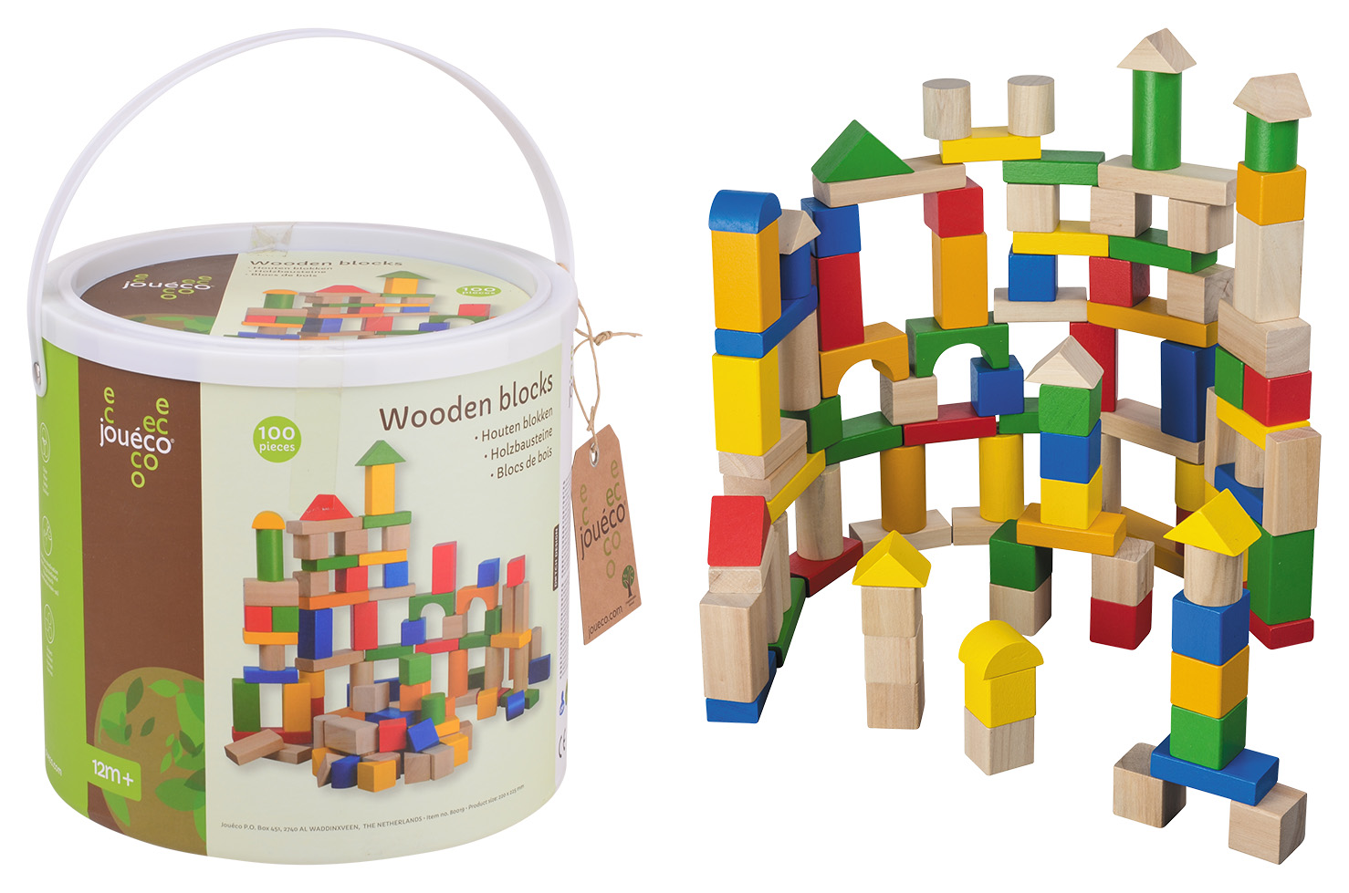 Jouéco® - Wooden blocks 100 pcs