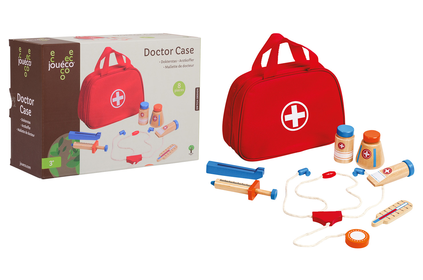 Jouéco® - Doctor case with accessories 8 pieces