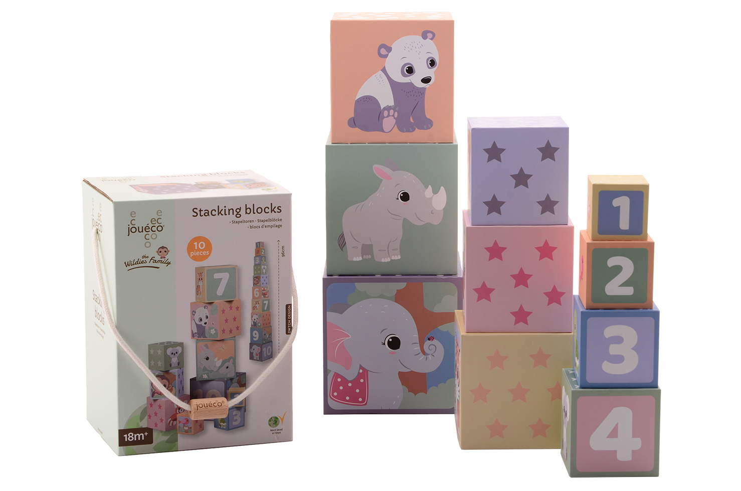 Jouéco® - The Wildies Family Stacking Blocks, 10 pieces