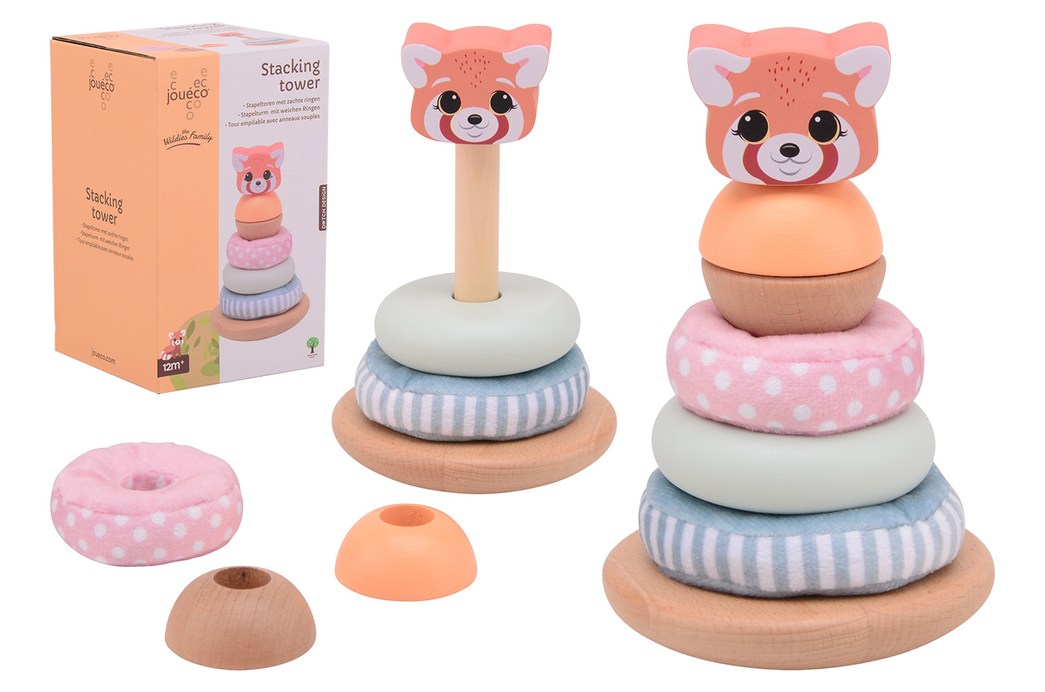 Jouéco® - The Wildies Family stacking tower with soft rings