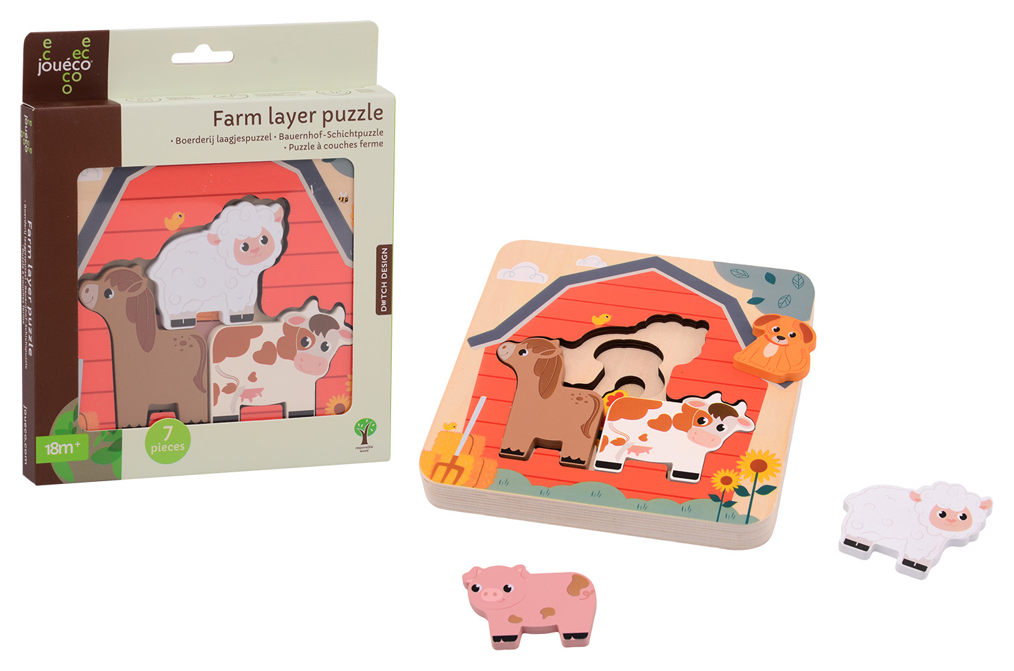 Jouéco® - Farm puzzle with layers
