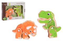 Jouéco® - Houten dino's in open doos, 2 stuks
